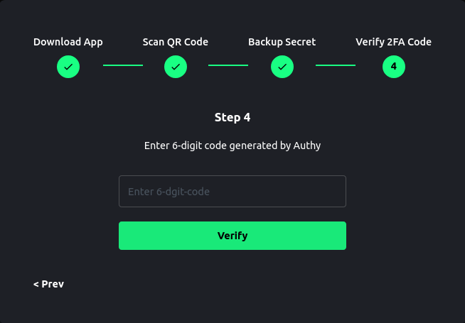 Verify 2FA Code